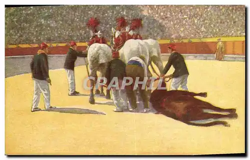 Cartes postales Corrida Course de taureaux Arrastre