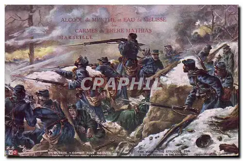 Cartes postales Militaria Combat pour gagner un peu de terrain en Argonne