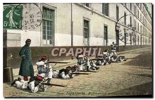 Cartes postales Militaria Infanterie Differentes positions du tireur