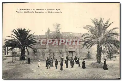 Cartes postales Cinema Marseille Exposition Coloniale 1906 Afrique occidentale Francaise Cinematographie