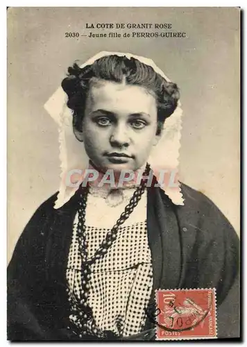 Cartes postales Folklore Jeune fille de Perros Guirec