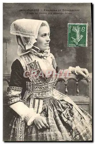 Cartes postales Folklore Ploare Environs de Douarnenez Etude de coiffe des grandes fetes