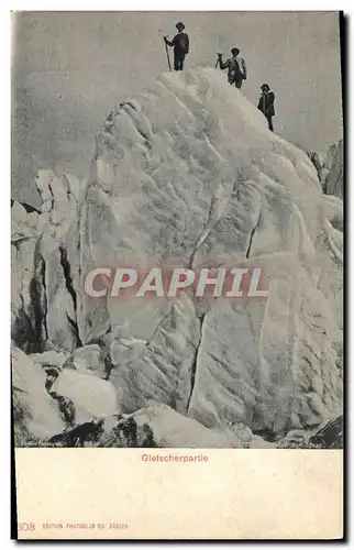 Ansichtskarte AK Alpinisme Gletscherpartie