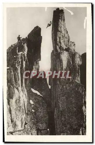 Ansichtskarte AK Alpinisme Chamonix Traversee des Clochetons de Plan Praz