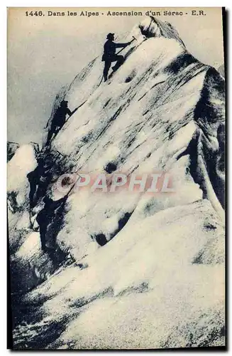 Ansichtskarte AK Alpinisme Dans les Alpes Ascension d&#39un Serac