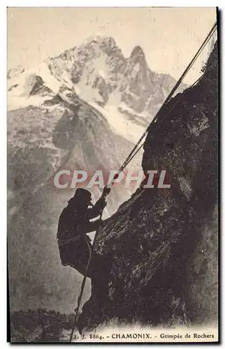 Cartes postales Alpinisme Chamonix Grimpee de rochers