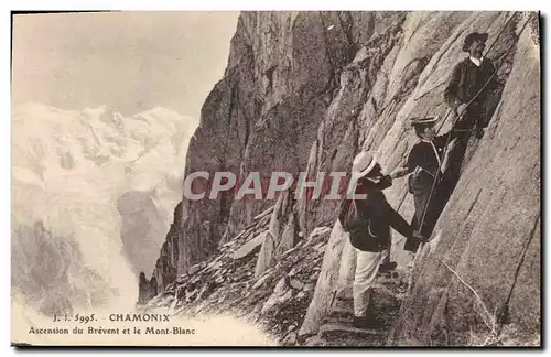 Ansichtskarte AK Alpinisme Chamonix Ascension du Brevent et le Mont Blanc