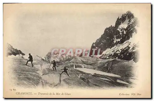 Cartes postales Alpinisme Chamonix Traversee de la mer de glace