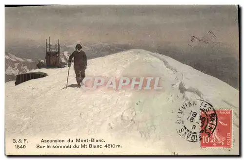 Cartes postales Alpinisme Ascension du Mont Blanc Sur le Sommet du Mont Blanc