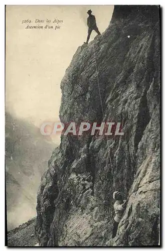 Ansichtskarte AK Alpinisme Dans Les Alpes Ascension d&#39un pic