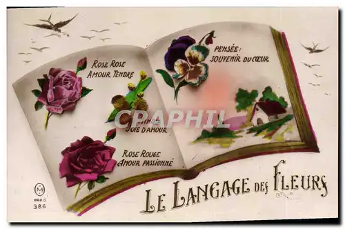 Cartes postales Fantaisie Langage des Fleurs