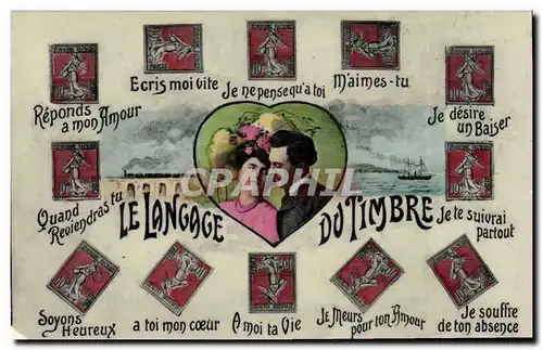 Cartes postales Fantaisie Langage du timbre