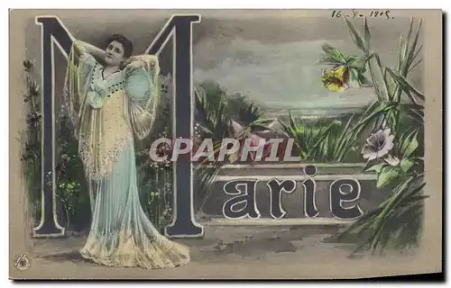 Cartes postales Fantaisie Femme Lettres Lettre M Marie Prenom