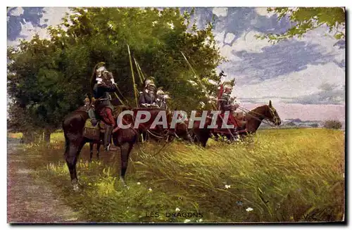 Cartes postales Militaria Les Dragons