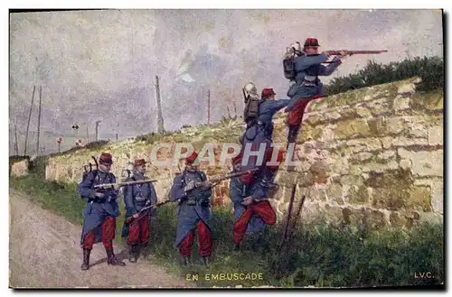 Cartes postales Militaria En embuscade