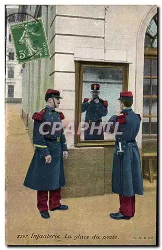 Cartes postales Militaria Infanterie La glace du poste
