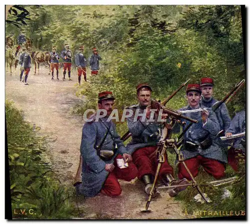 Cartes postales Militaria La mitrailleuse