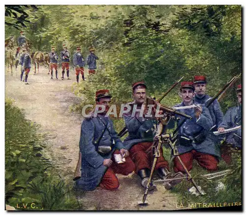 Cartes postales Militaria La mitrailleuse