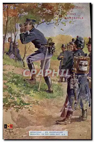 Ansichtskarte AK Militaria Infanterie En observation Publicite Alcool de menthe et eau de melisse Carmes du Frere