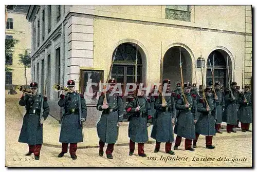 Cartes postales Militaria Infanterie La releve de la garde