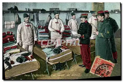 Cartes postales Militaria Infanterie Une revue de detail