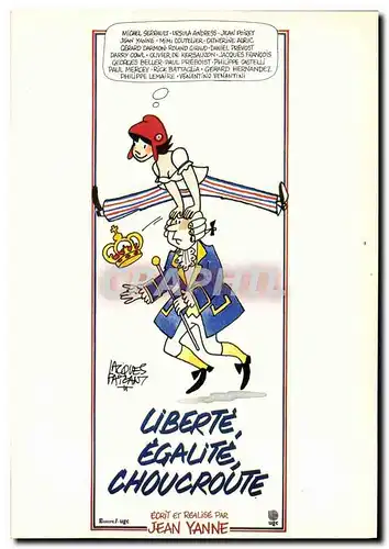 Cartes postales Cinema Liberte Egalite Choucroute Jean Yanne