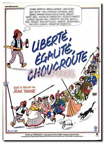 Cartes postales Cinema Liberte Egalite Choucroute Jean Yanne