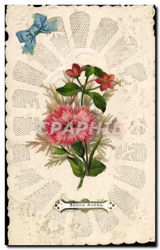 Cartes postales Fantaisie Brodee Fleurs