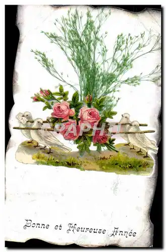 Cartes postales Fantaisie Fleurs Colombes