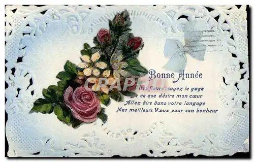 Cartes postales Fantaisie Brodee Fleurs