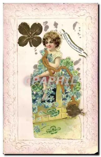 Cartes postales Fantaisie Fleurs Enfant