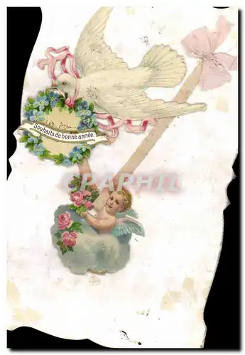 Cartes postales Fantaisie Fleurs Colombe Enfant