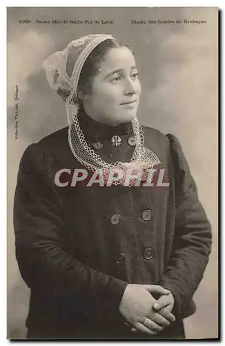 Cartes postales Folklore Jeune fille de Saint Pol de Leon