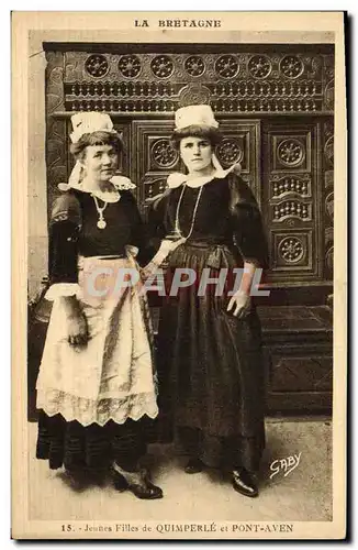 Cartes postales Folklore Jeunes filles de Quimperle et Pont Aven