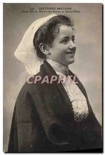 Cartes postales Folklore Jeune fille de Plestin les Greves et Saint Efflam