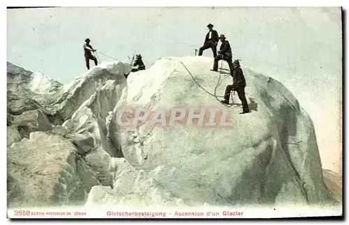 Ansichtskarte AK Alpinisme Ascension d&#39un glacier