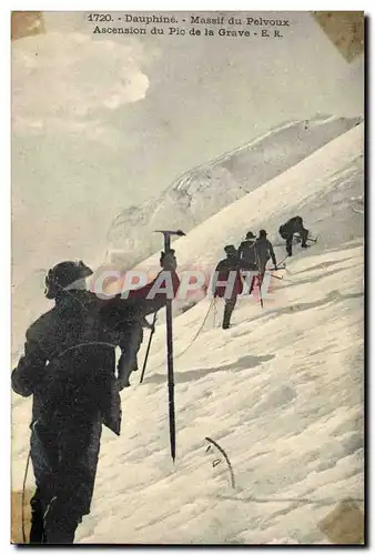 Ansichtskarte AK Alpinisme Dauphine Massif du Pelvoux Ascension du pic de la Grace