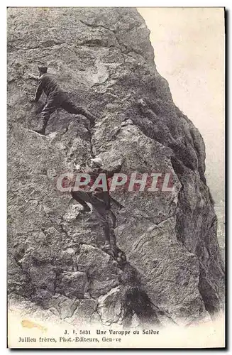 Cartes postales Alpinisme Une varappe au Saleve