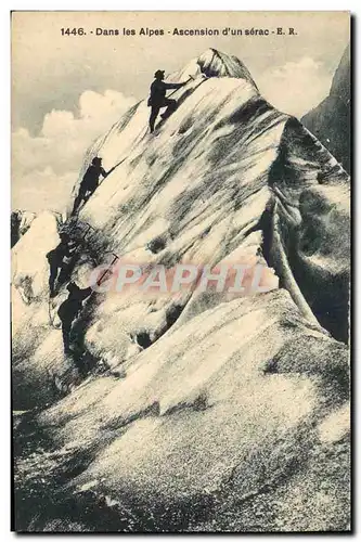 Cartes postales Alpinisme Dans les Alpes Ascension d&#39un serac