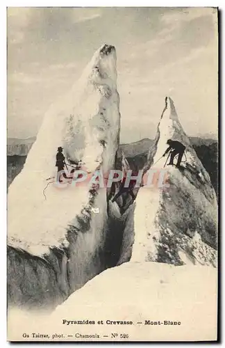 Cartes postales Alpinisme Pyramides et crevasse Mont Blanc