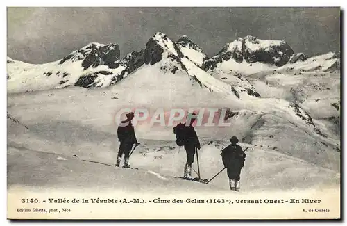 Ansichtskarte AK Alpinisme Vallee de la Vesubie Cime des Gelas versant Ouest En hiver
