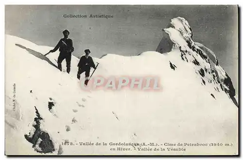 Cartes postales Alpinisme Vallee de la Gordolasque Cime de Peirabroc en hiver Vallee de la Vesubie
