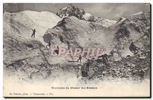 Cartes postales Alpinisme Traversee du Glacier des Bossons