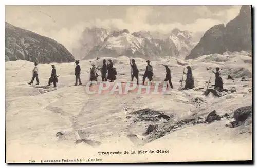Cartes postales Alpinisme Traversee de la mer de glace