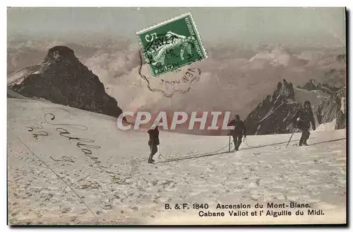 Ansichtskarte AK Alpinisme Ascension du Mont Blanc Cabane Vallot et l&#39aiguille du Midi