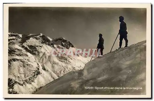 Ansichtskarte AK Alpinisme Sport d&#39hiver dans la montagne