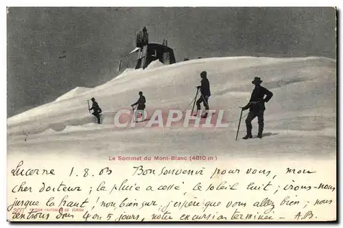Cartes postales Alpinisme Le sommet du Mont Blanc