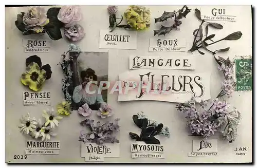 Ansichtskarte AK Fantaisie Le langage des Fleurs