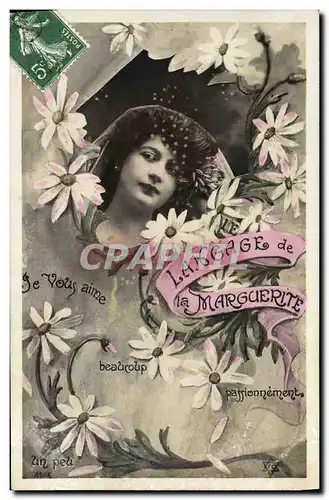 Ansichtskarte AK Fantaisie Fleurs Langage de la Marguerite