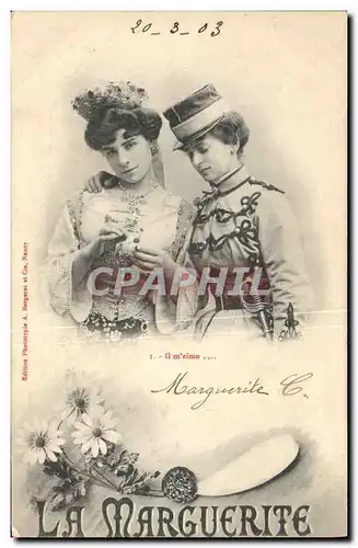 Ansichtskarte AK Fantaisie Fleurs Femmes la marguerite